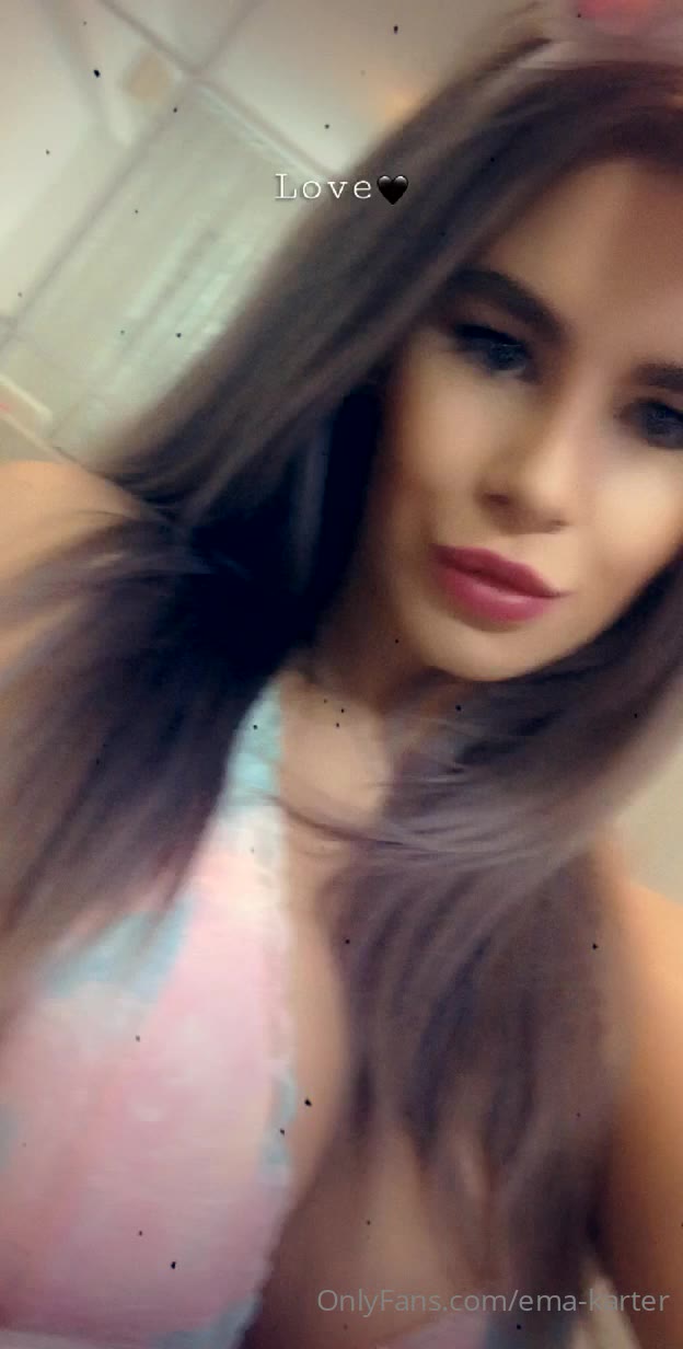 Exposed cock-teaser Ema Karter leaks OF video full